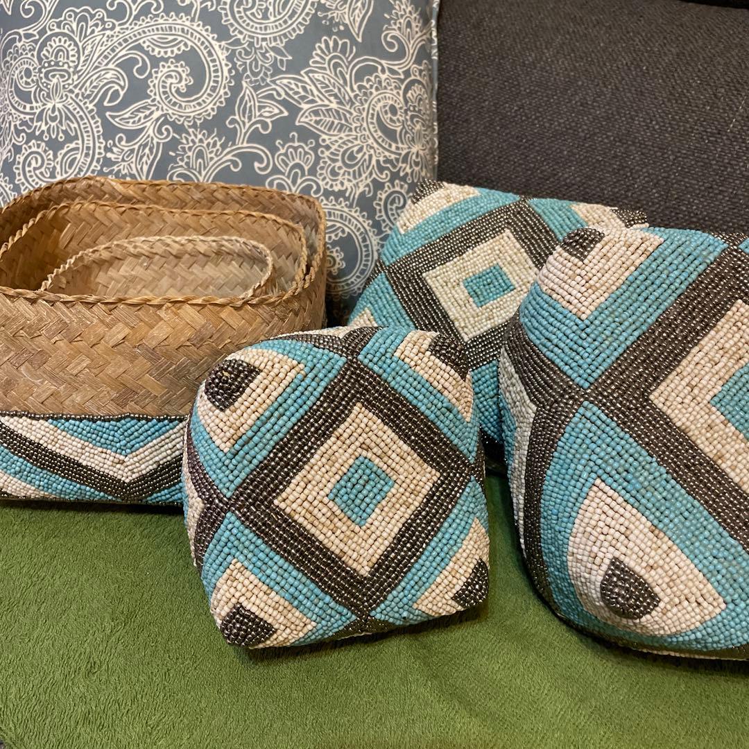 バリのバスケット　ビーズ　ソカシ