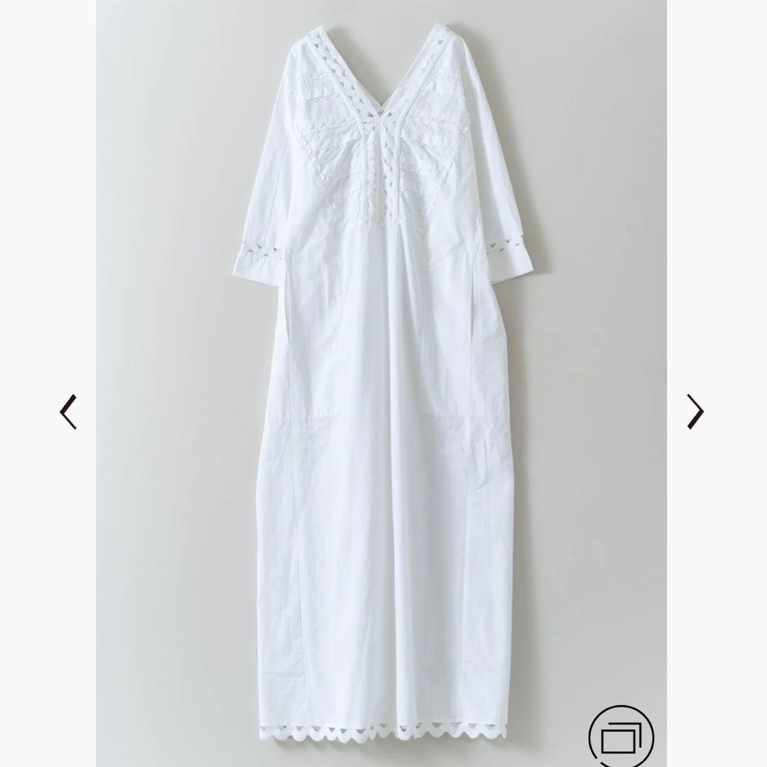 ヌキテパ　ワンピース　白