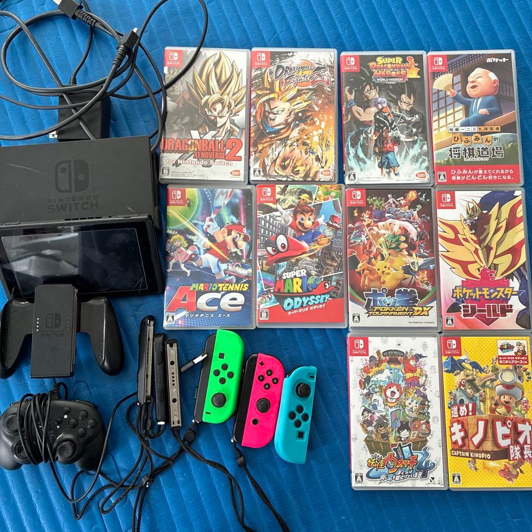 Nintendo Switch 本体 + ゲームソフト10点＋プロコンセット