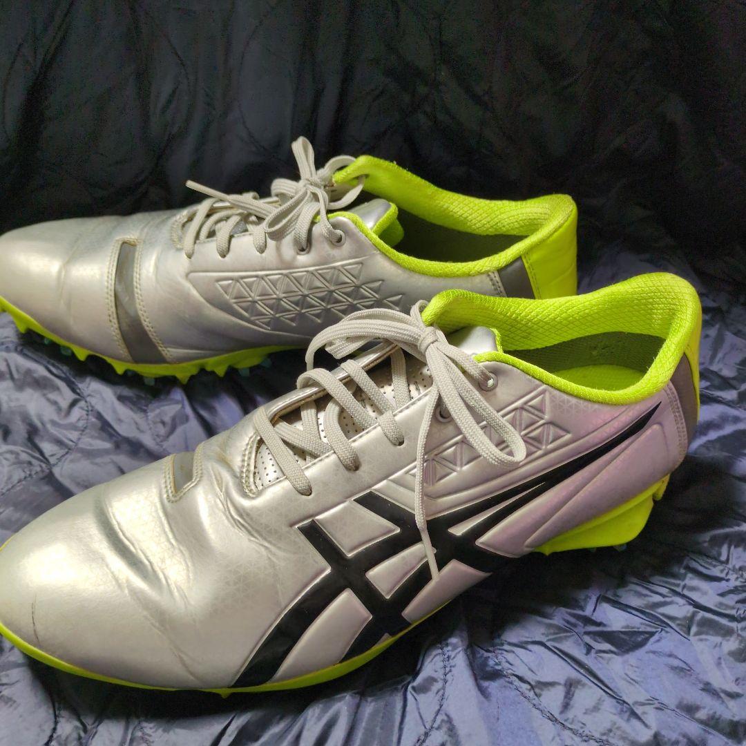 ASICS スパイクシューズ シルバー/ライムグリーン