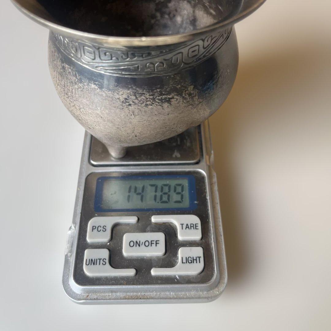 銀製　香炉　在銘 尚美堂？