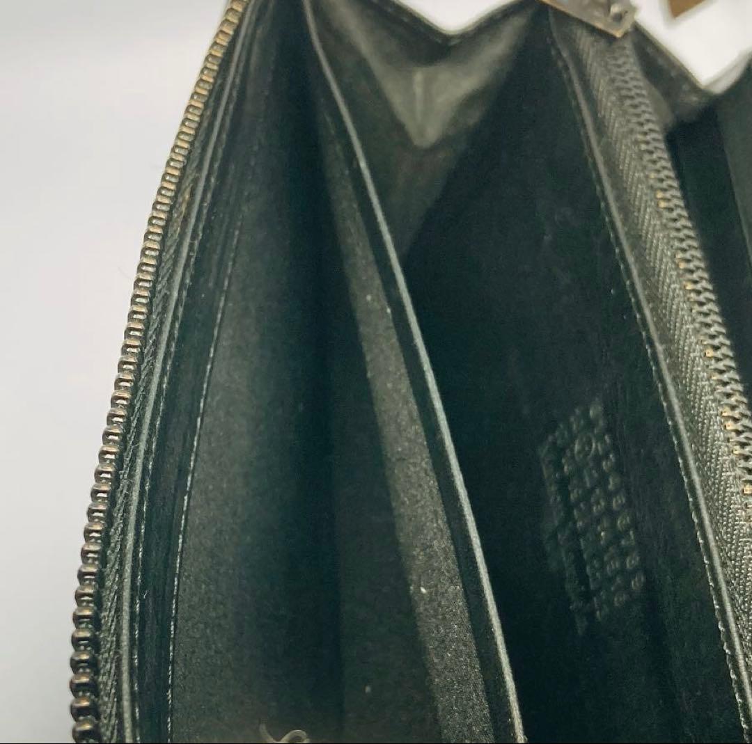 ★美品★メゾンマルジェラ 長財布 ブラックレザー L字ラウンドジップ　箱付