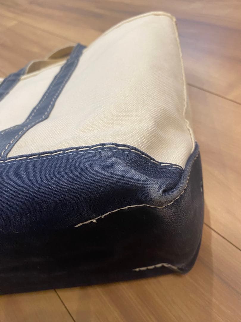 80s エルエルビーン　トートバッグ　2色ギザタグ　ネイビー　フェード　M