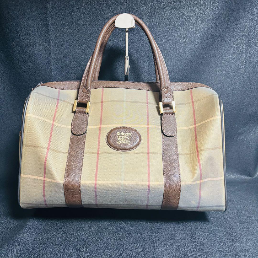 BURBERRYSバーバリー チェック柄 ボストンバッグ　ミニボストン