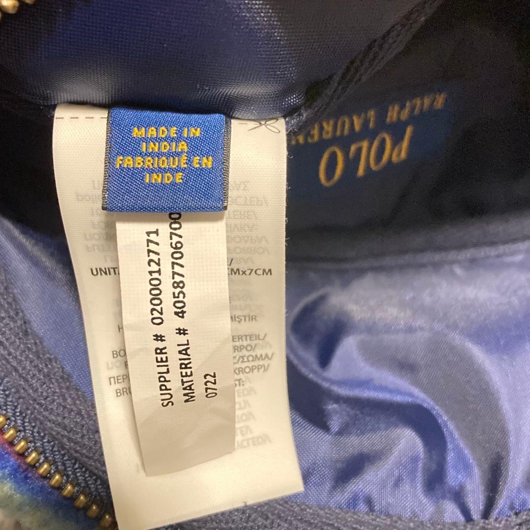 新品タグ付き ポロ ラルフローレン ウエストバッグ フリース チェック 刺繍ロゴ