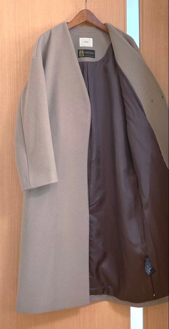 イエナ 定価48,400円 MANTECOノーカラーコート　38　ベージュ