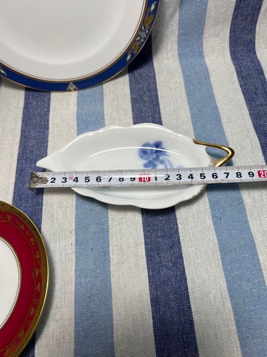 733 大倉陶園　ロイヤルブルークラウン皿　アレキサンドリーヌ茶托　レモントレイ