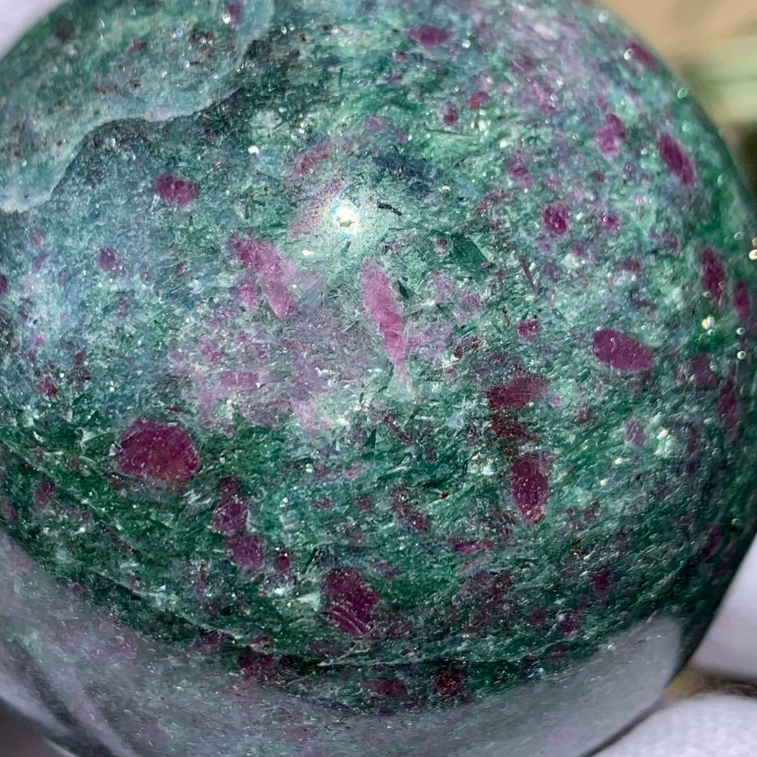 確認用　ルビーインカイヤナイト & フックサイト　スフィア　ミャンマー産　天然石