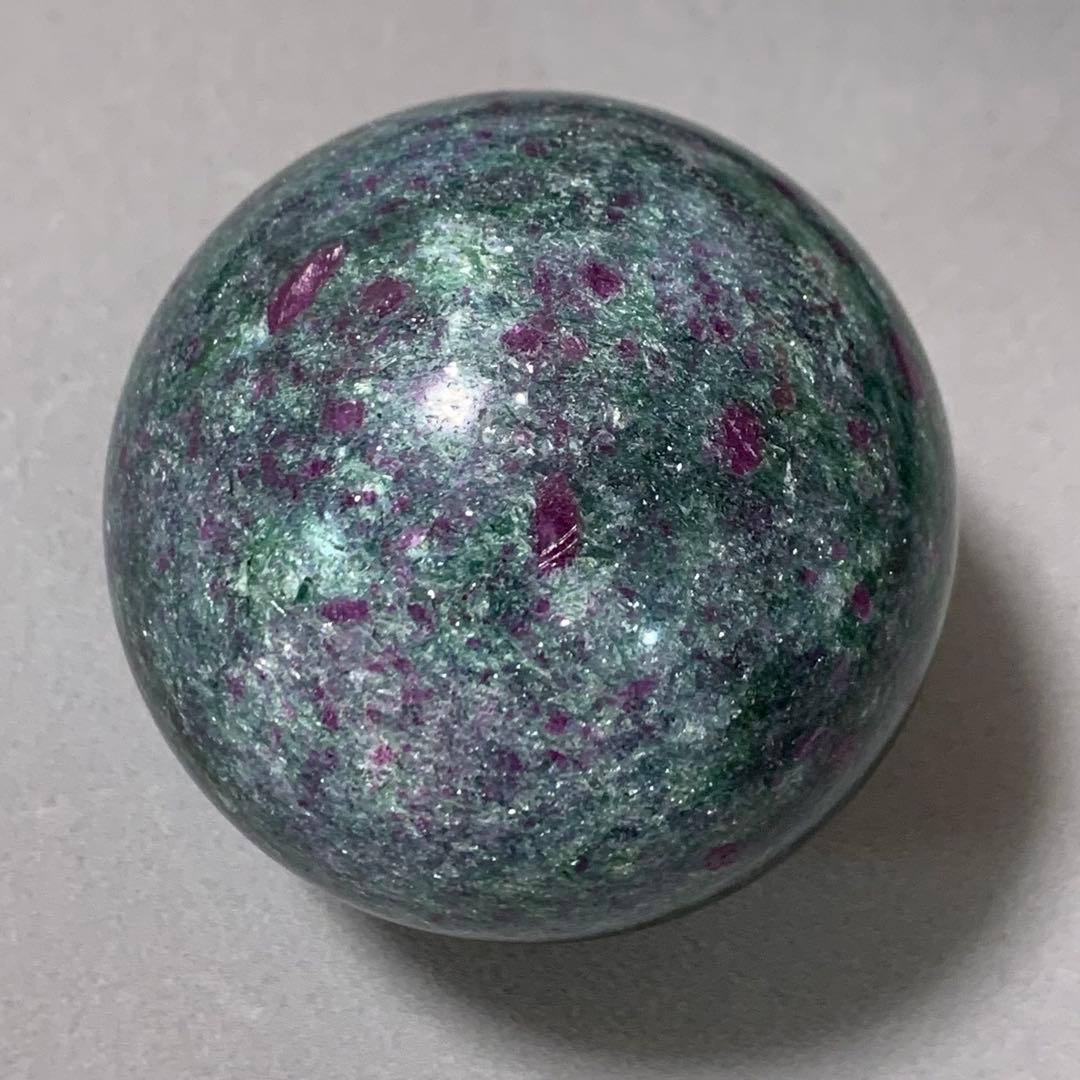 確認用　ルビーインカイヤナイト & フックサイト　スフィア　ミャンマー産　天然石