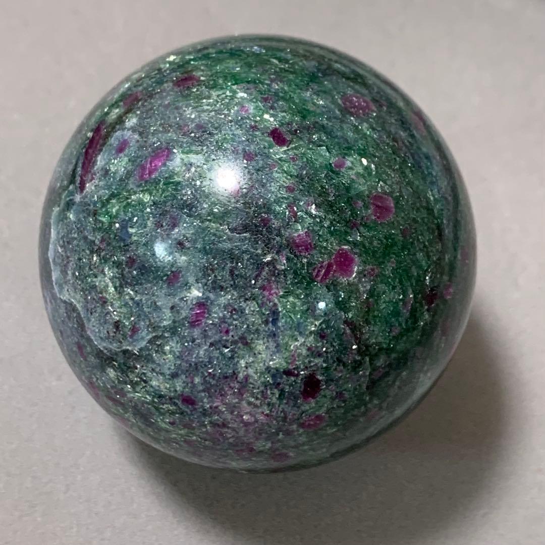 確認用　ルビーインカイヤナイト & フックサイト　スフィア　ミャンマー産　天然石