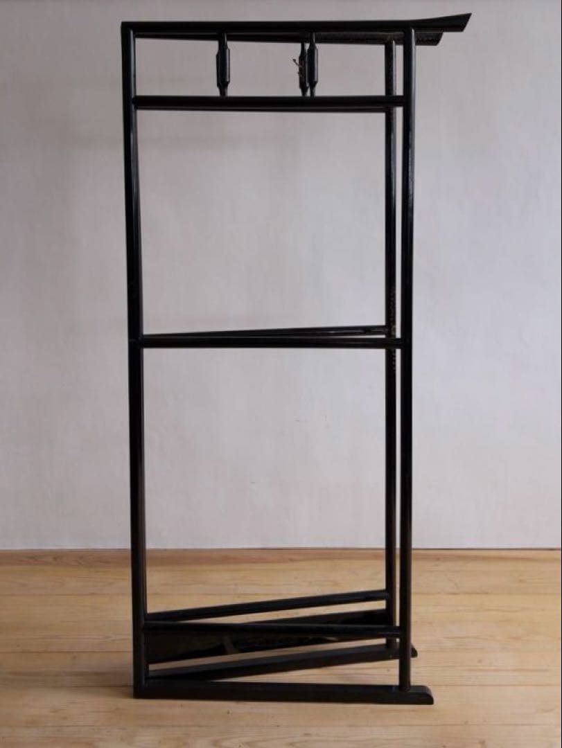 ハンガーラック　衣紋かけ　黒　パーテーション　古道具　アンティーク　ビンテージ