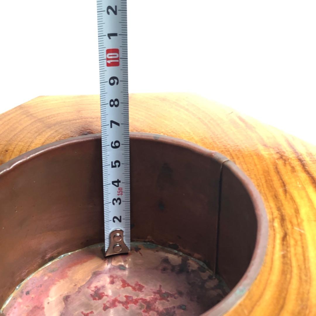 古民具　卓上火鉢　木製 八角形 小型　茶道