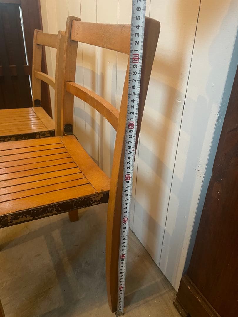 値下！フランス ヴィンテージ キッズチェア 2脚 木製 子供椅子 アンティーク