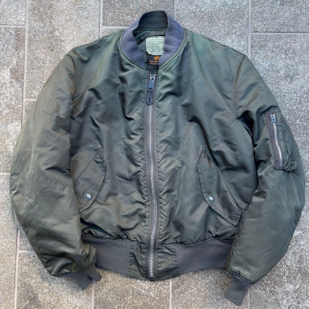 90s ALPHA INDUSTRIES MA-1 USA製 グランドクルー L