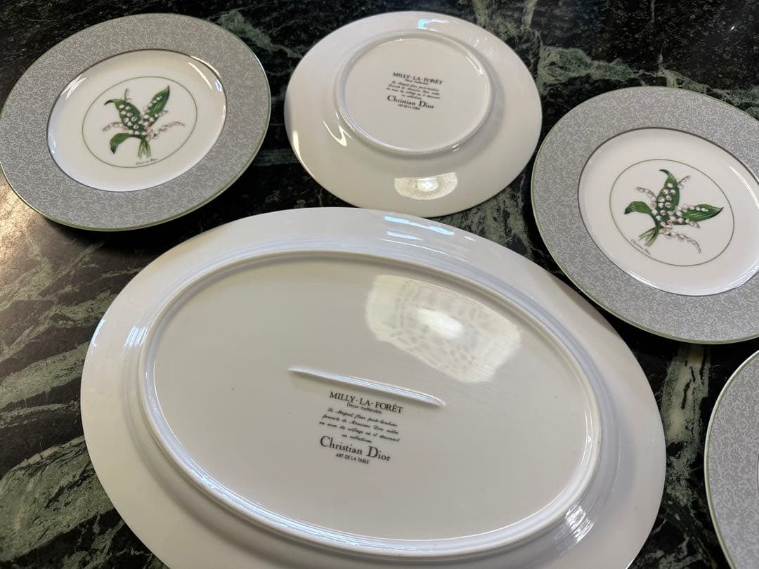 クリスチャンディオール ミリラフォ－レ 鈴蘭 オ－バル 中皿 セット