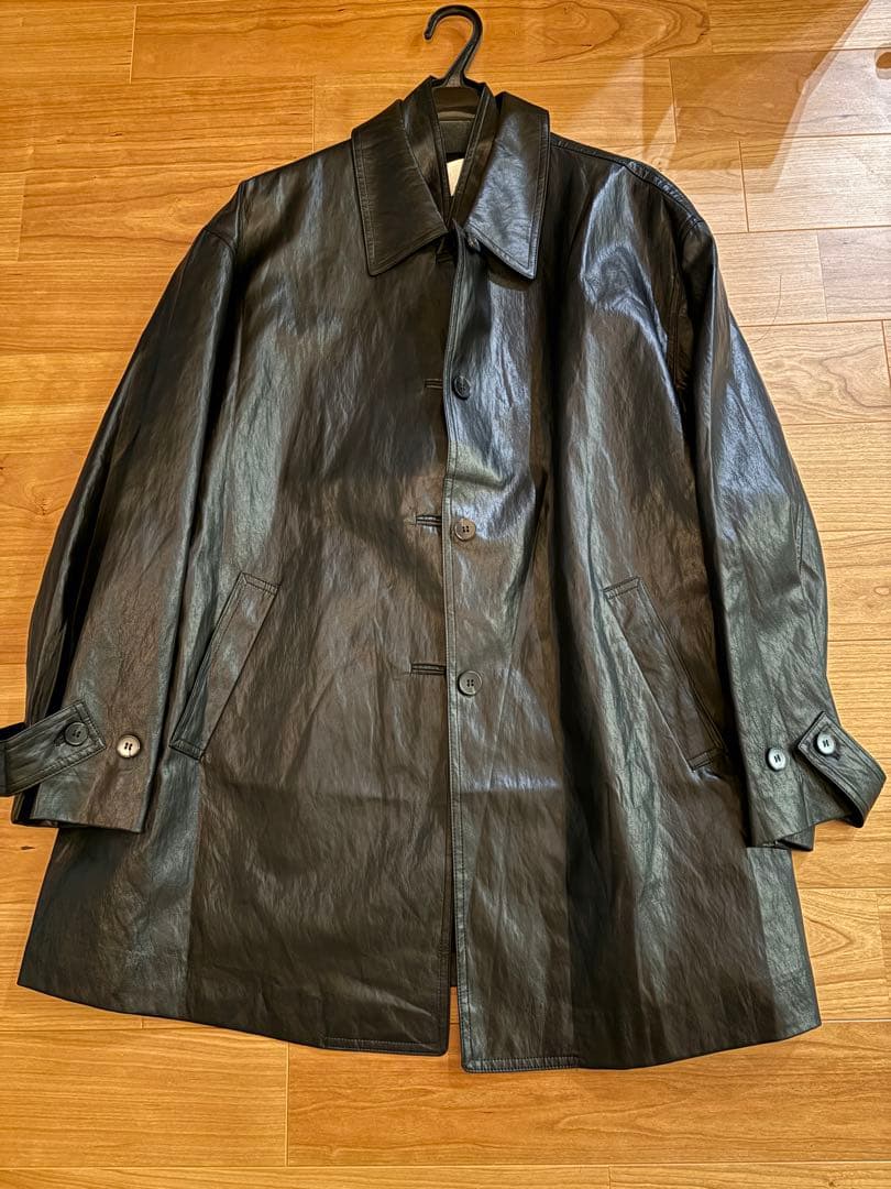aere エコレザー ハーフコート ブラック 試着のみ FREE SIZE