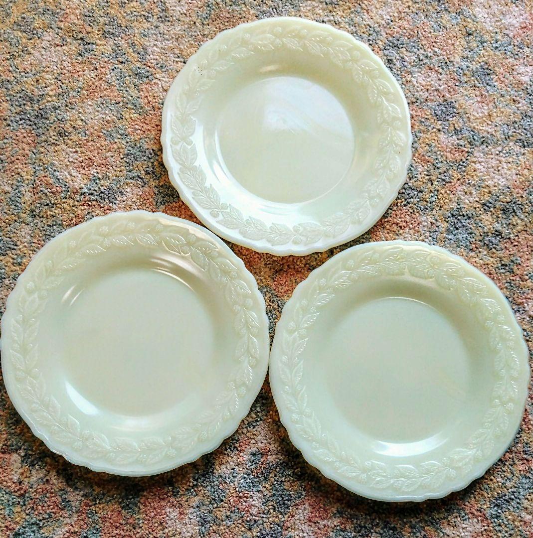 McKee社l／月桂樹柄のの中皿3枚セット　レア アメリカンヴィンテージ