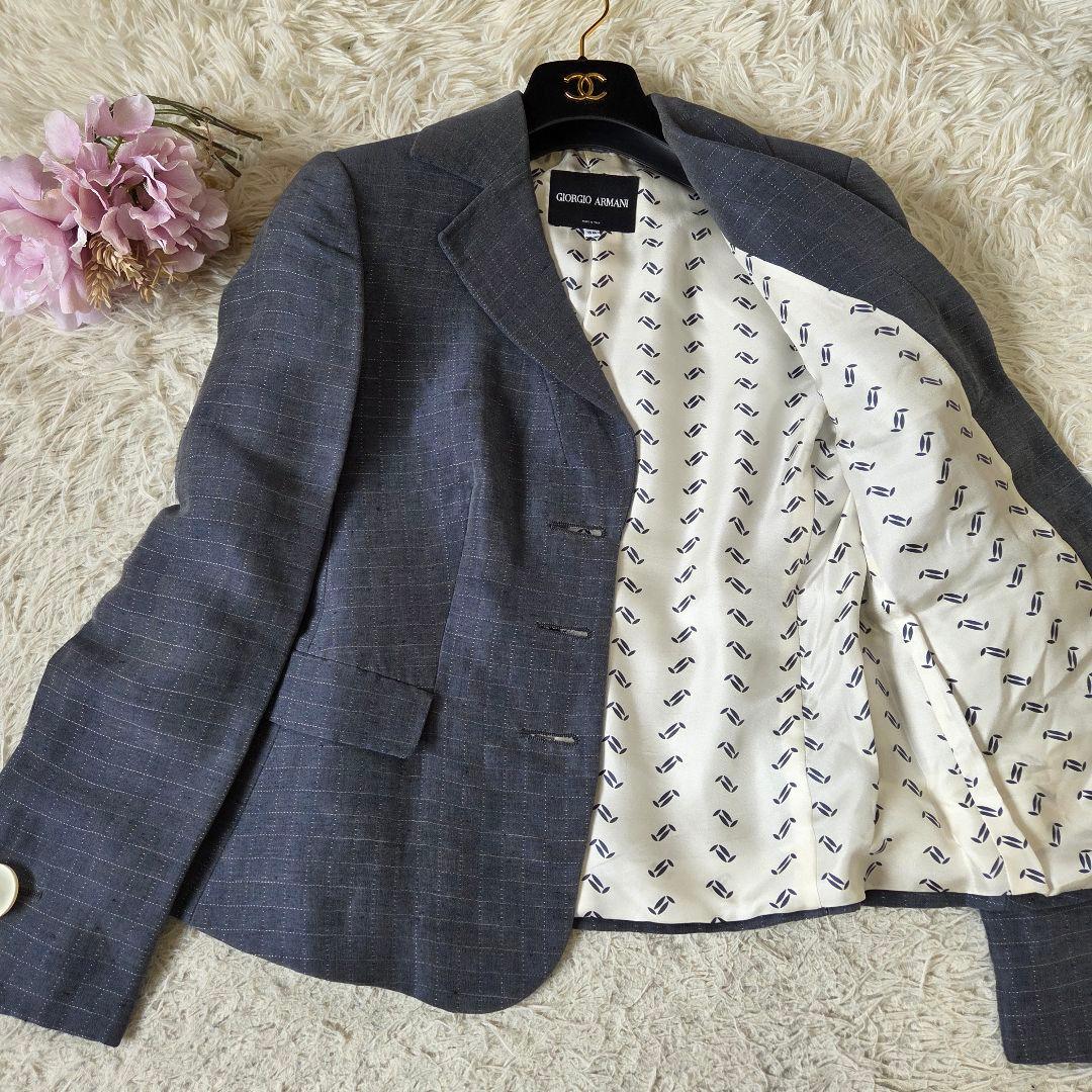 ジョルジオアルマーニ BORGO21 リネン シルク混 パンツスーツ 38 M