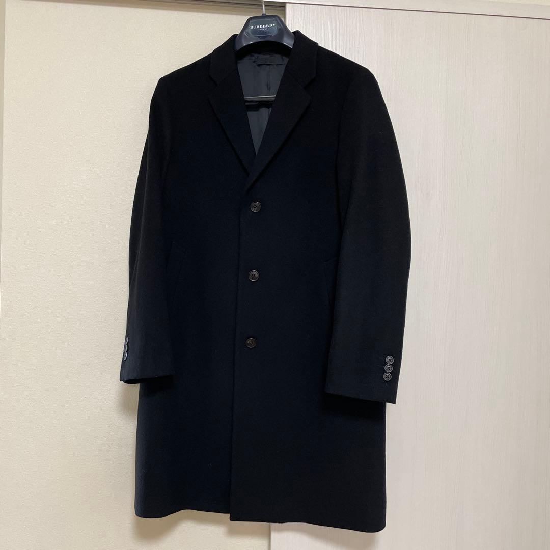 ユニクロ ウールカシミヤチェスターコート Mサイズ 黒 メンズ