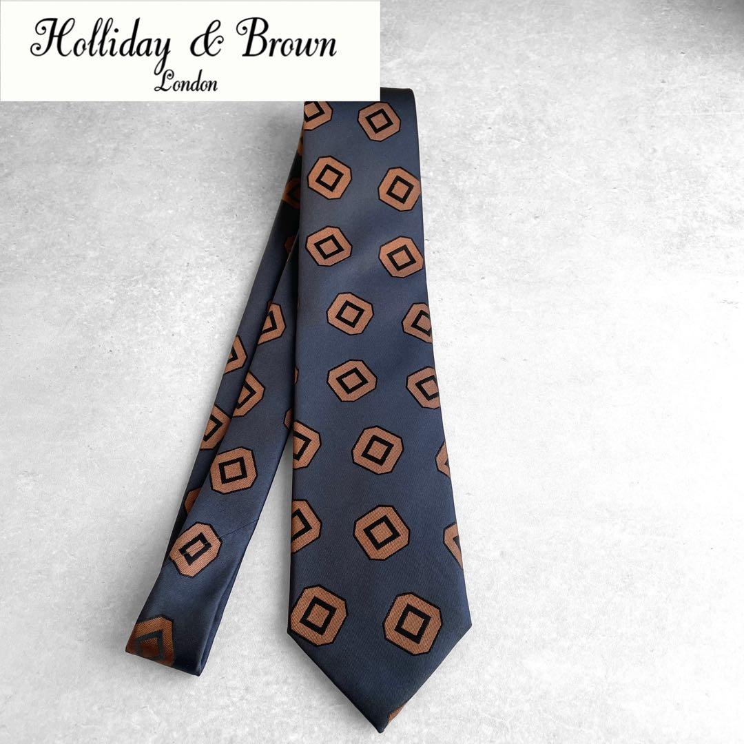 25年新作Holiday&Brownホリデー&ブラウン幾何学ネクタイ
