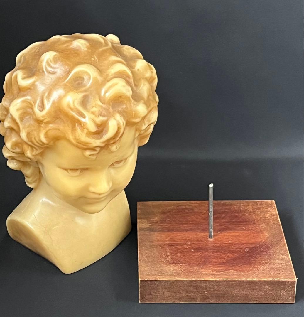 19世紀末 フランス アンティーク ワックス少年静かな佇まいの胸像