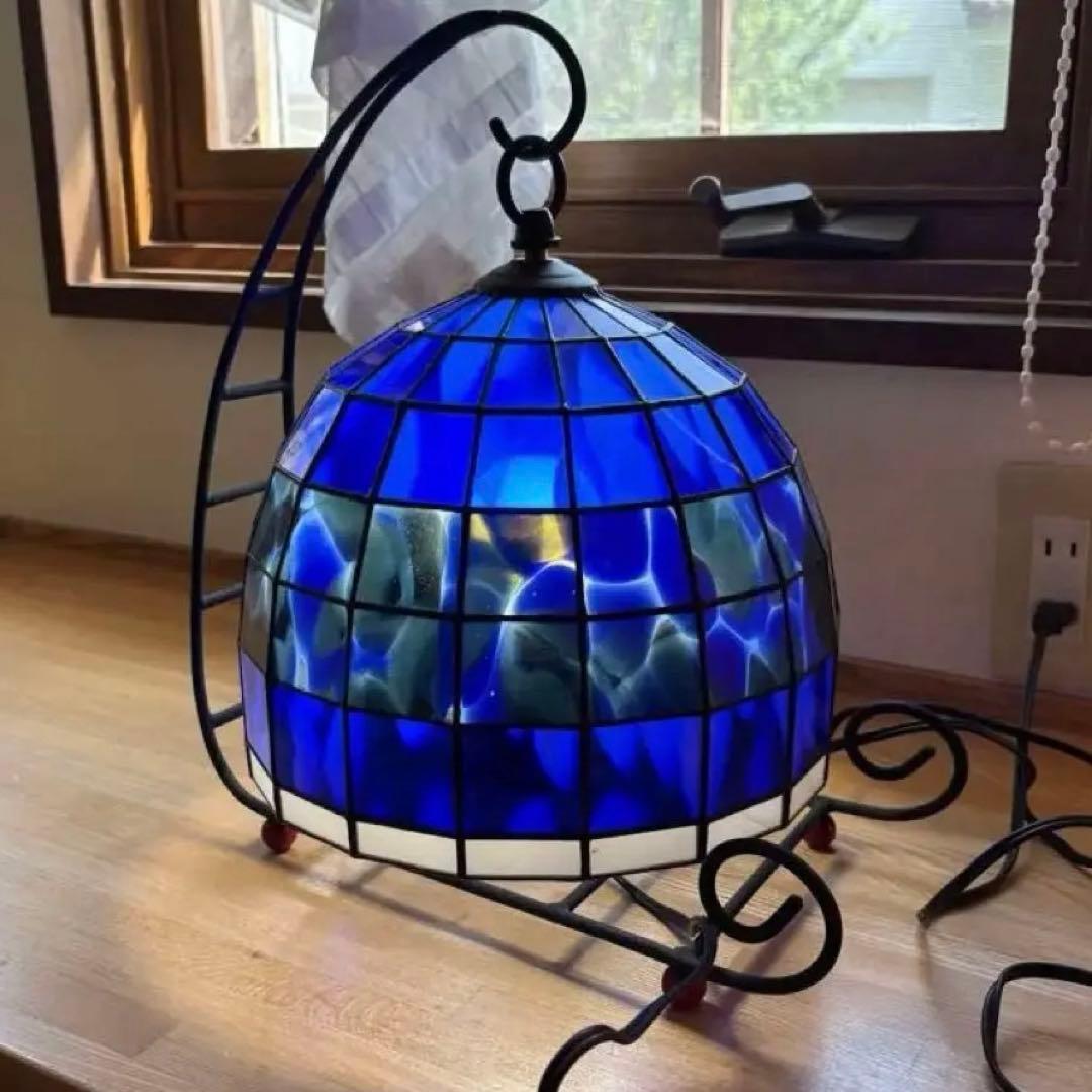 ステンドグラス　アンティーク　ランプ　吊り下げ型