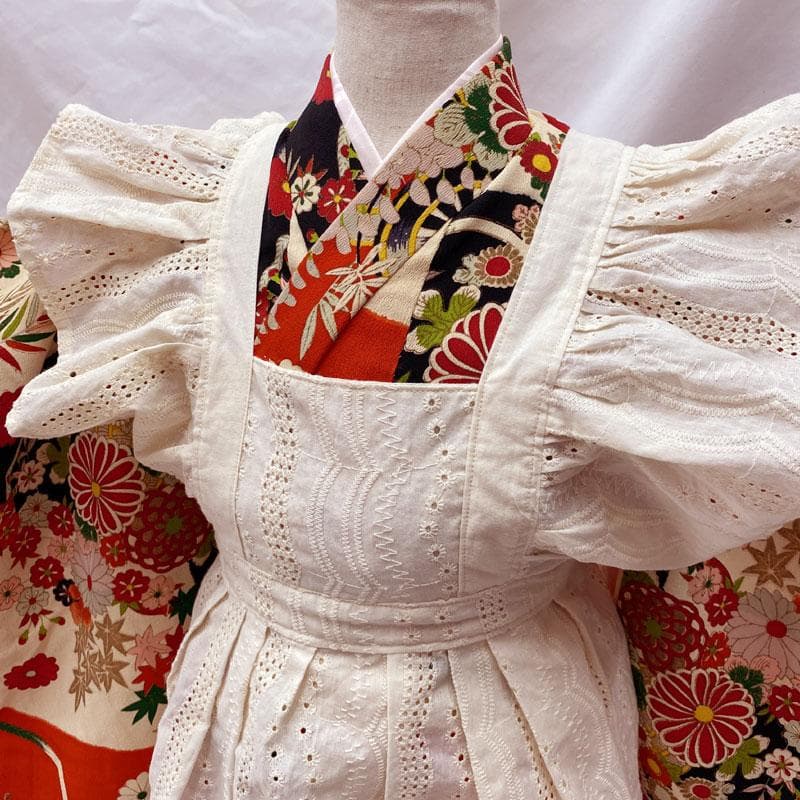 409ag15◎七五三 三歳 女児 着物&長襦袢 アンティーク 一つ身◎