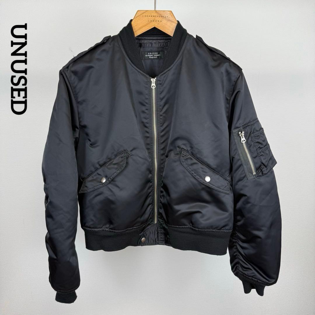 UNUSED L-2B MA1 ミリタリー ナイロン ボンバージャケット 黒