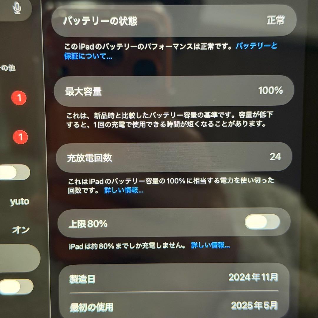 iPad mini A17 Pro 第7世代 バッテリー100%