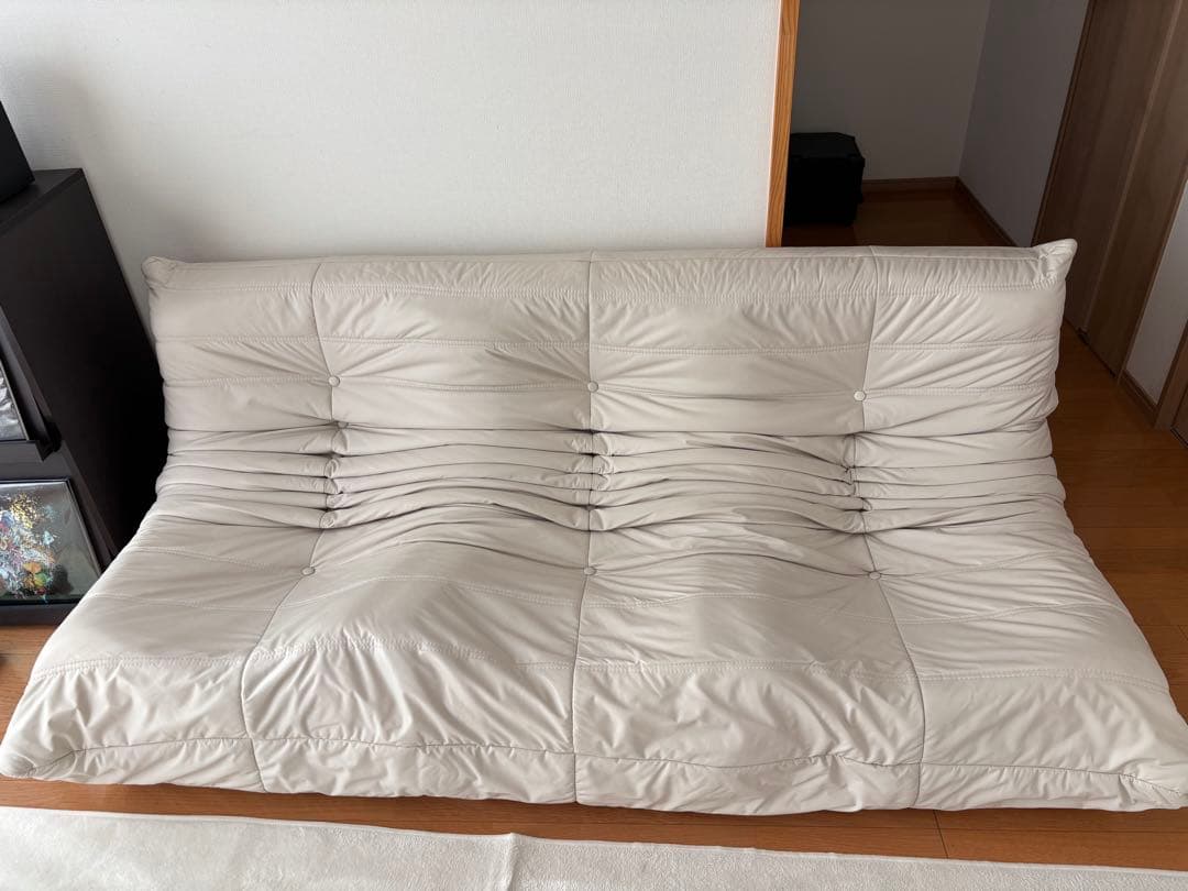 リーンロゼ風　 TRIPLE フランネルソファ ベージュ 130cm