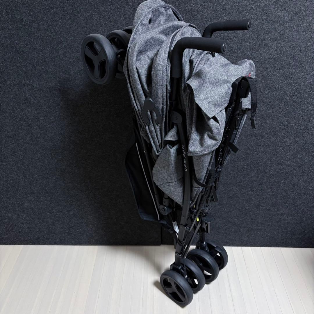 日本育児　キンダーワゴン　DUOシティHOP2 二人乗りベビーカー　グレーデニム