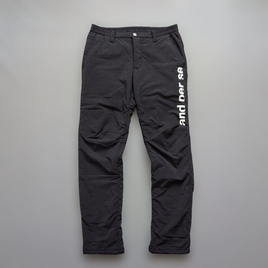 【美品】アンパスィゴルフ　中綿ダウンパンツ　サイドロゴ　ドローコード付き　L