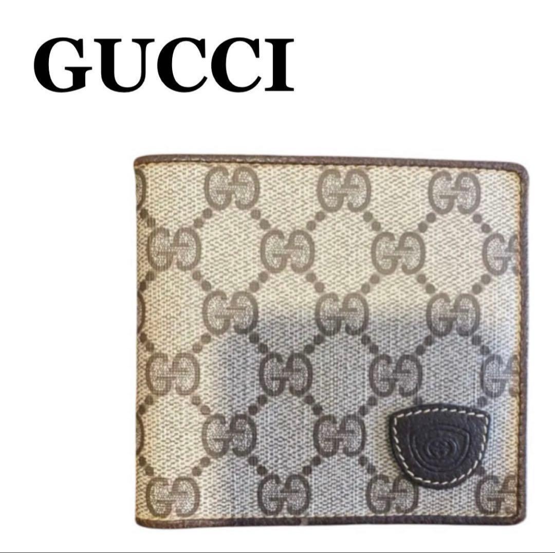 し*ち様 美品　グッチGUCCI GGパターン 二つ折り財布　スプリームオールド