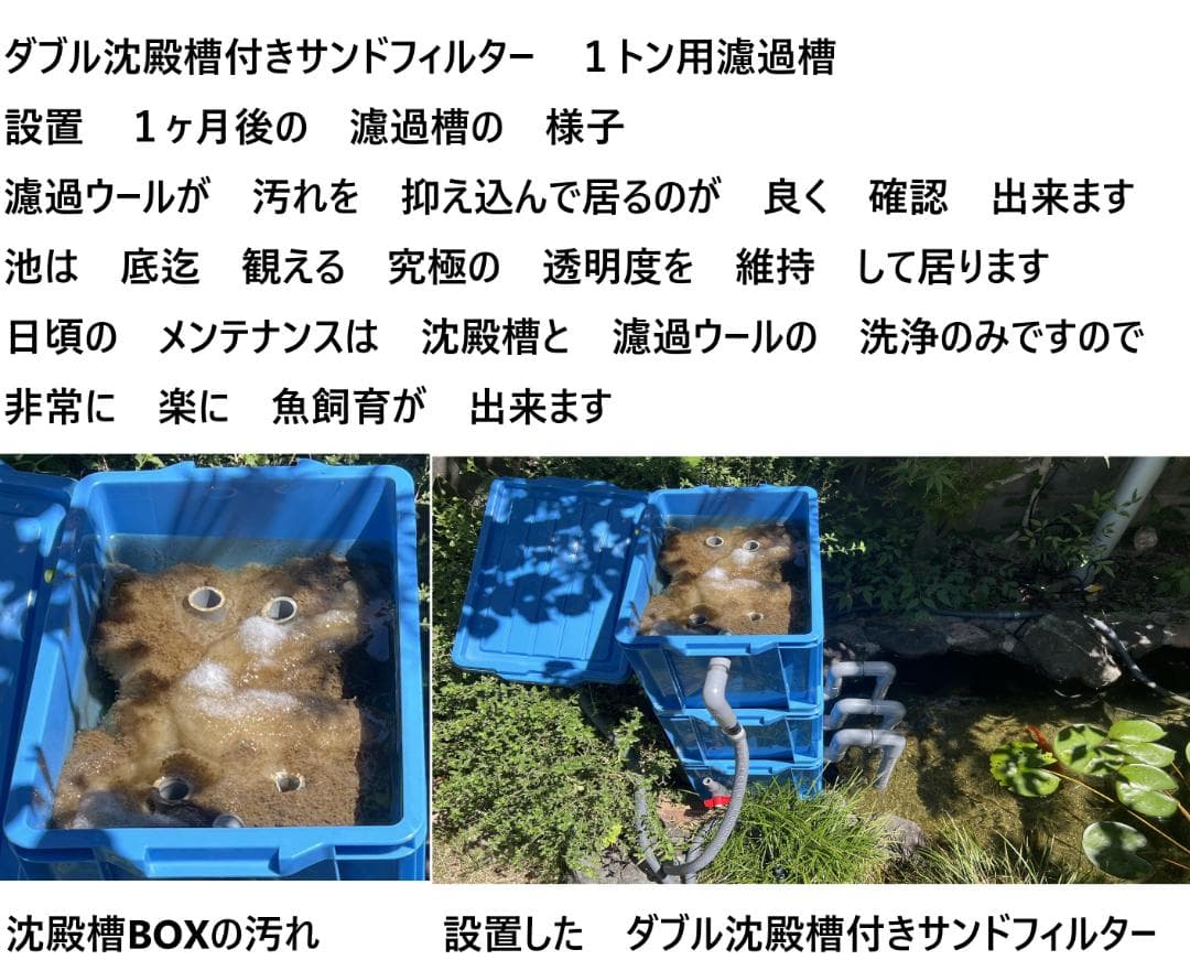 大きな亀　池対応　 サンドフィルター ミニS 濾過砂 水中モーター付き