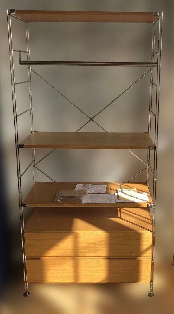 無印良品 組み立て済み　ステンレスユニットシェルフ オーク材