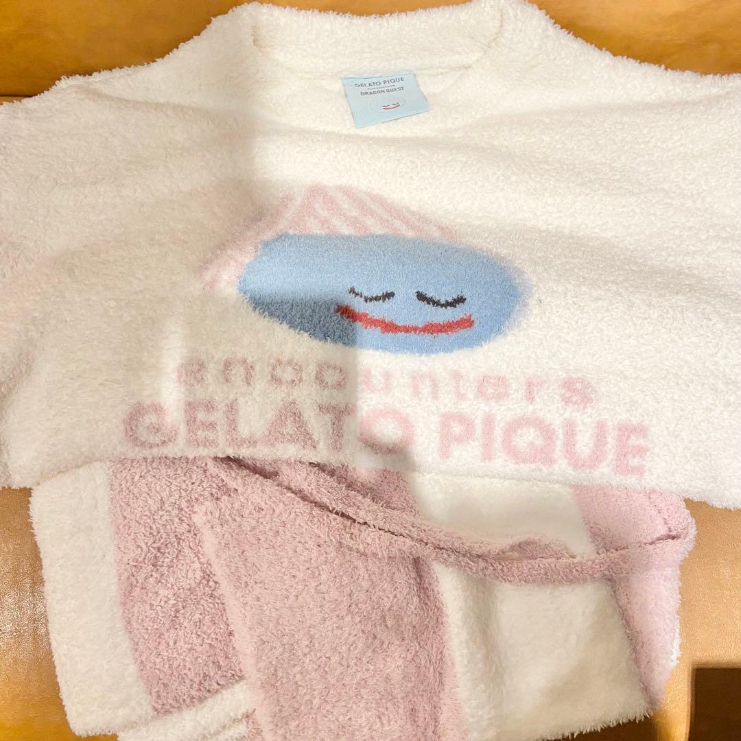 ベビモコプルオーバー&ボーダーロングパンツセット　スライム　ドラクエ