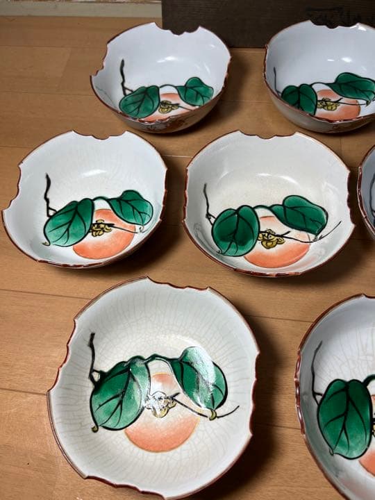 595 九谷　桃太郎模様　深皿　10客　時代物