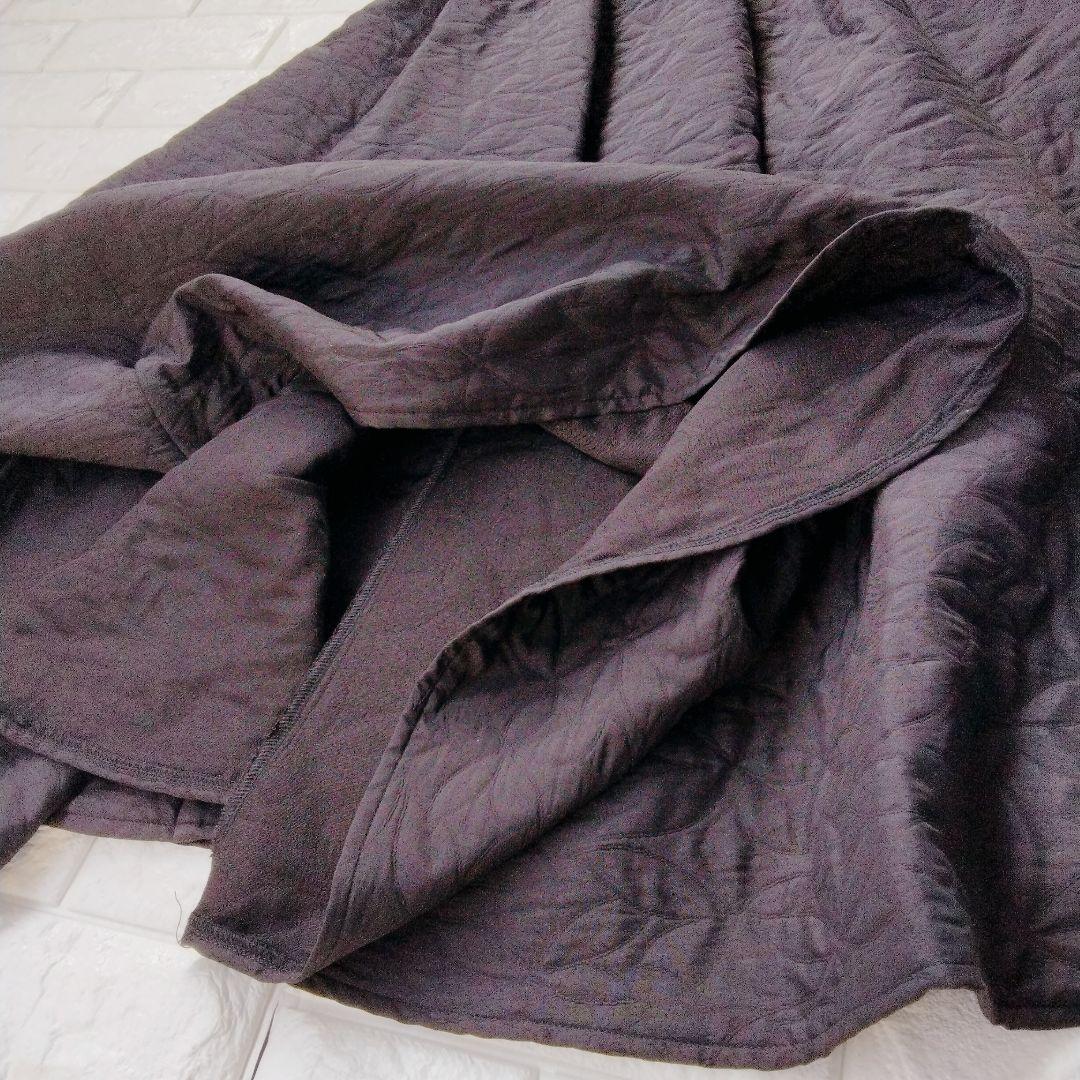 新品タグ付き♪ フェンネル FENNEL フラワーキルトフレアースカート M 黒