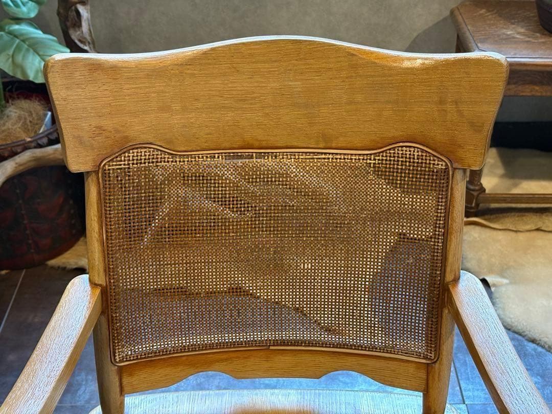 ナラ材　楢材　剥離家具　ストリップド家具　柏木工　アームチェア　ラタン　NZ