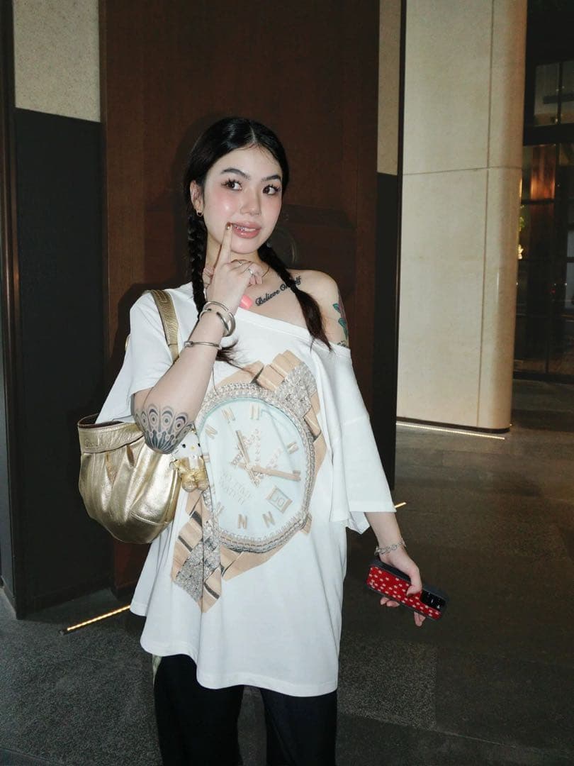 即購可Nodress \"Notime watch\" Twice着用　カットソー