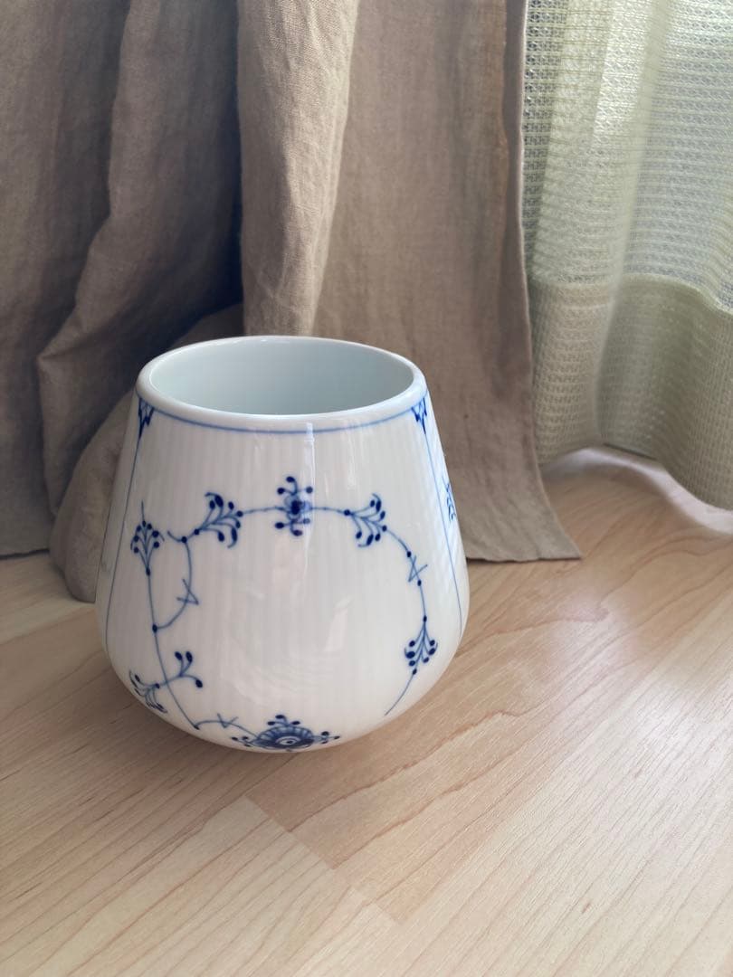 ロイヤルコペンハーゲン　ブルーフルーテッドプレイン　フラワーベース　S