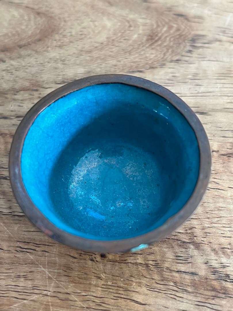 清朝末期 中華民国時代 中国七宝 七宝焼　ガラス工芸 お猪口 中国古美術