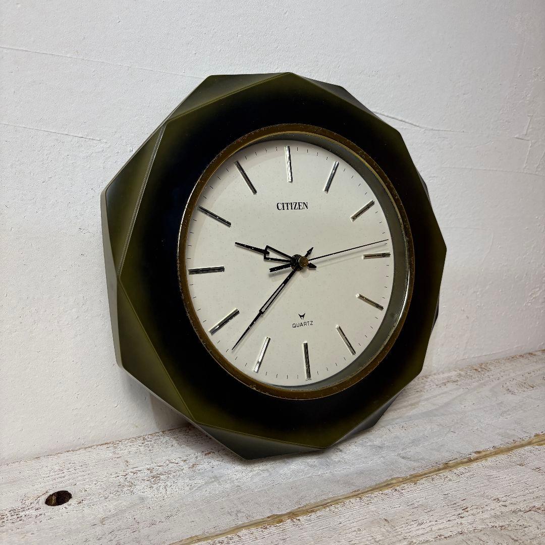 CITIZEN 掛時計 オリーブカラー ヴィンテージ ミッドセンチュリー