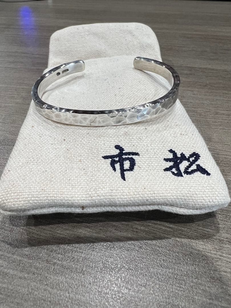 市松シルバーバングル5mmブレスレット