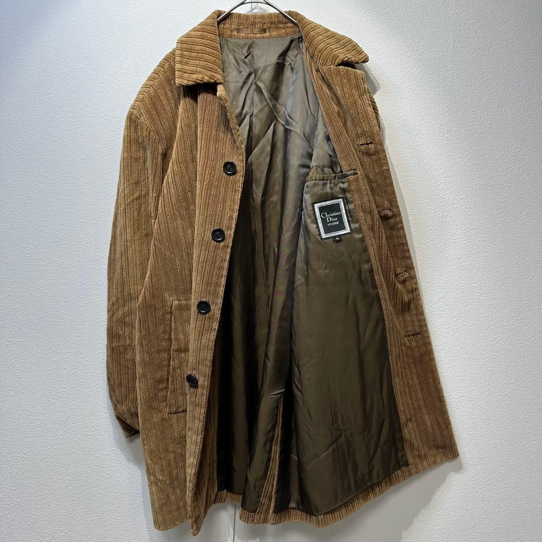 希少 クリスチャン ディオール 上質 コーデュロイ デザイン ステンカラーコート