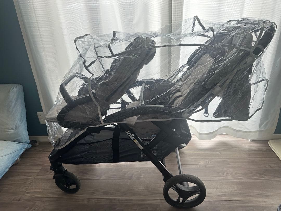 Joie　2人乗り　エヴァライトデュオ　グレー　専用レインカバー付き