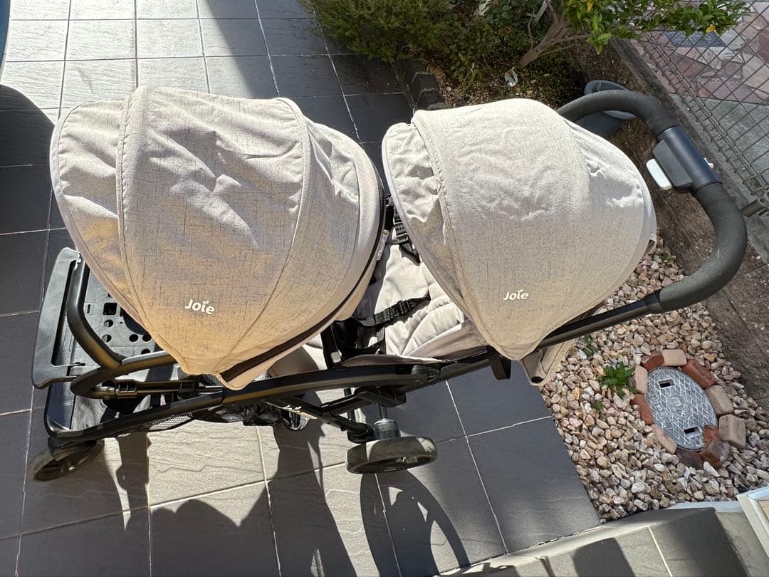 Joie　2人乗り　エヴァライトデュオ　グレー　専用レインカバー付き