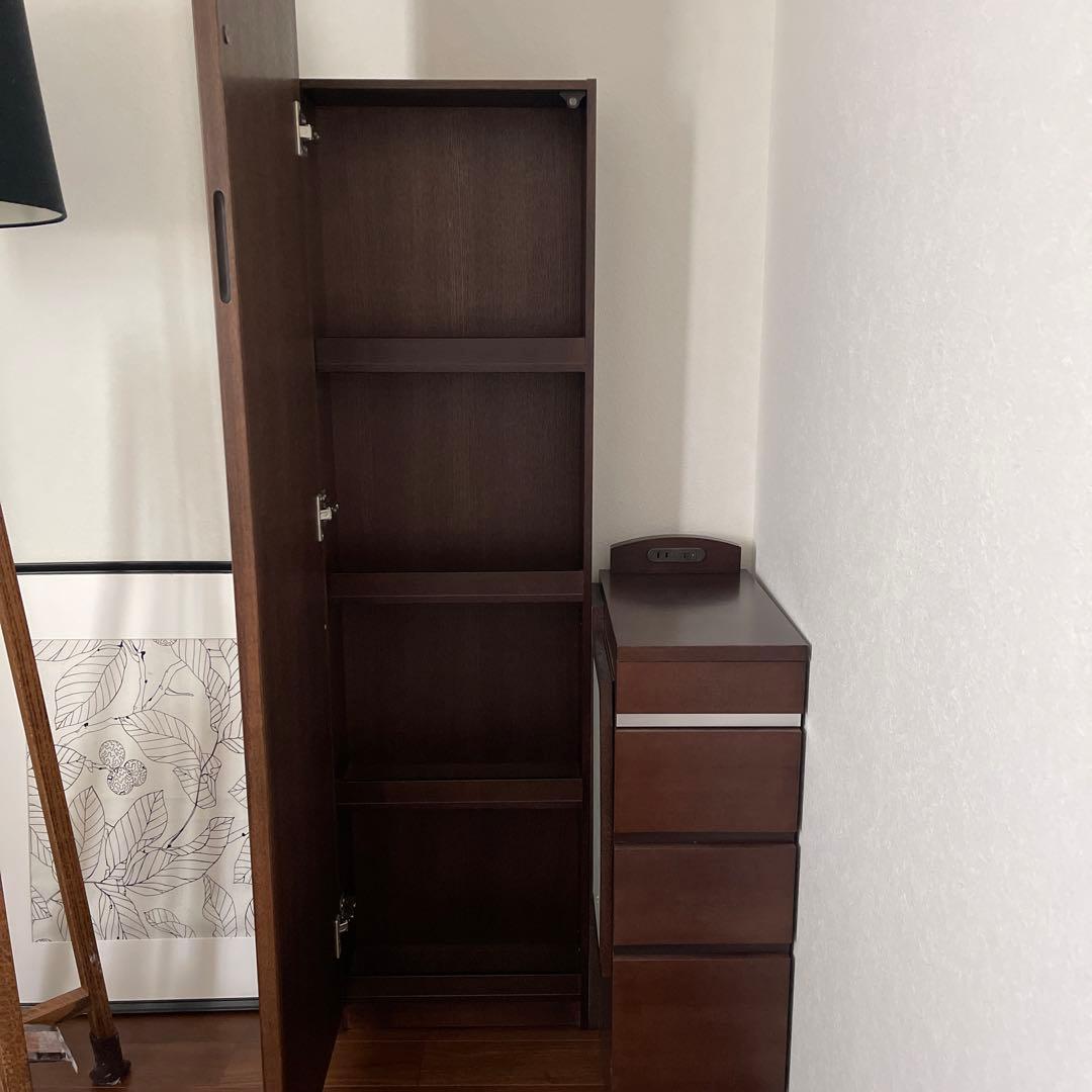 ◎引き取り限定◎美品ダークブラウン ウォールナット　鏡　ドレッサー　値引き可能