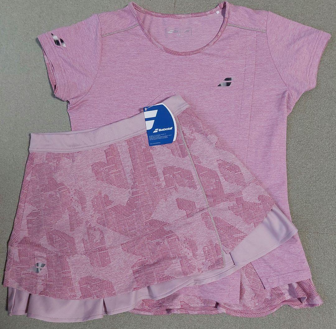 バボラテニスウェア新品タグ付きスコート&美品シャツセットアップ　共にO　XL
