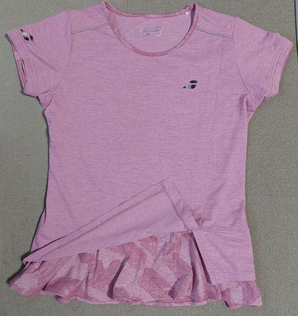 バボラテニスウェア新品タグ付きスコート&美品シャツセットアップ　共にO　XL